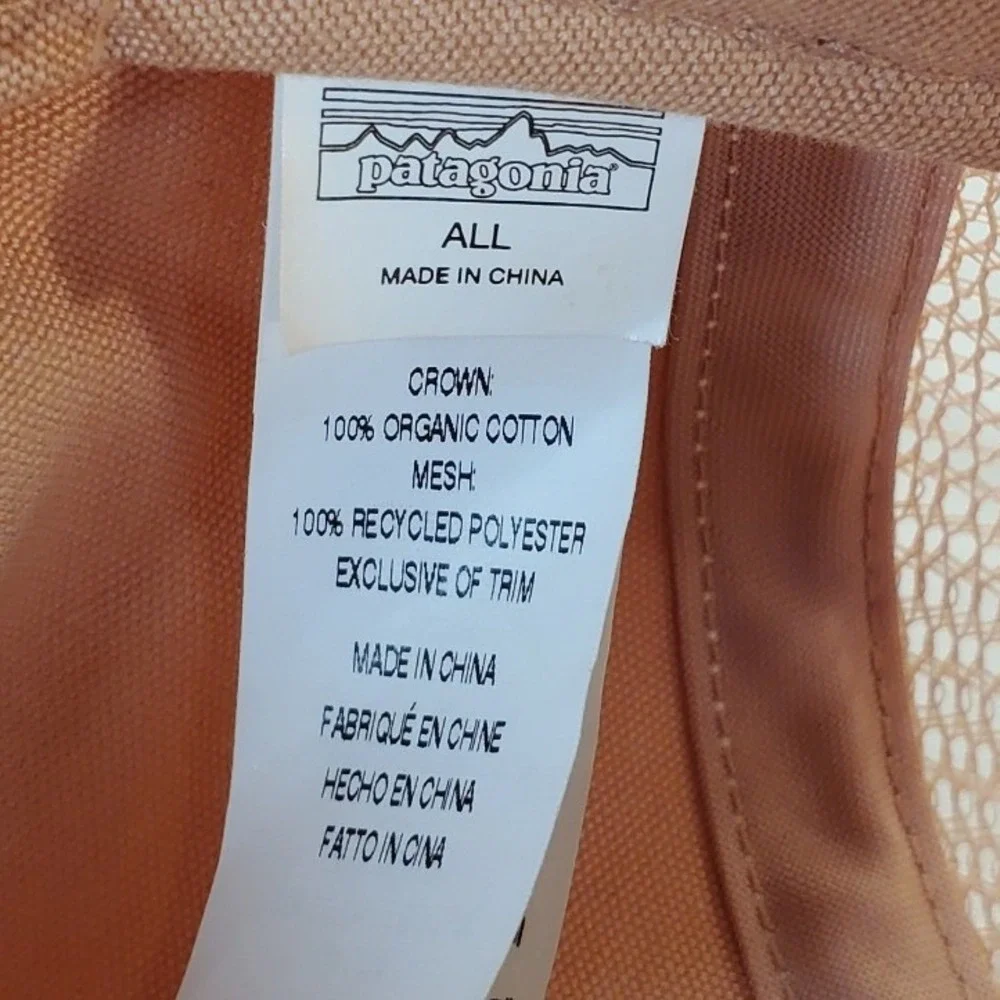 Patagonia Fitz Roy Bison Trucker Hat Tan Beige Mesh‎ Snapback Cap All Size
